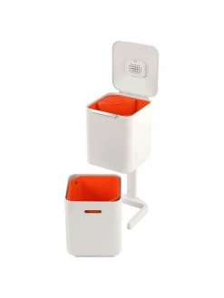 Joseph Joseph Abfalleimer Totem mit separater Recycling-Einheit, 2 x 20 L, B 30 x H 76 cm -Küche Geschäft Abfalleimer Totem mit separater Recycling Einheit 2 x 20 L 3