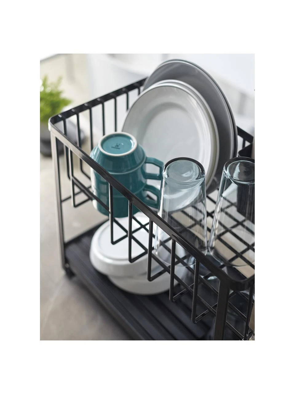 Abtropfgestell Tower in Schwarz, Schwarz, B 41 x H 33 cm Yamazaki Abtropfgestell Tower in Schwarz, B 41 x H 33 cm -Küche Geschäft Abtropfgestell Tower in Schwarz 2