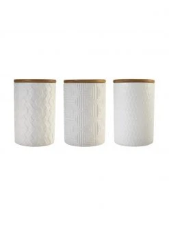 Villa D'Este Home Tivoli Aufbewahrungsdosen Geometry mit Strukturmuster, 3er Set, Ø 10 x H 15 cm