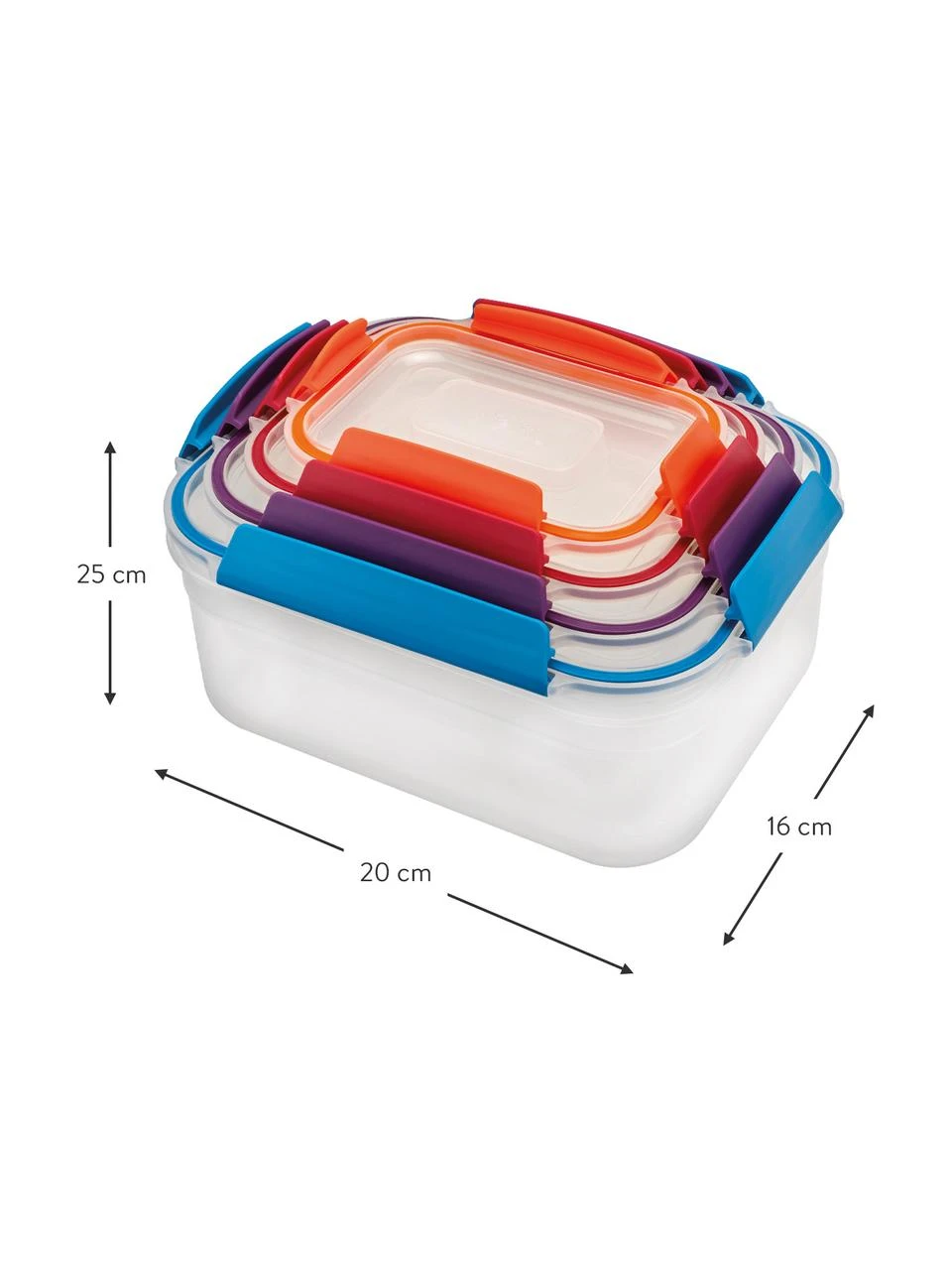 Aufbewahrungsdosen-Set Nest™, 4er-Set, Polypropylen, Transparent, Mehrfarbig, Set mit verschiedenen Größen Joseph Joseph Aufbewahrungsdosen-Set Nest™, 4er-Set, Set mit verschiedenen Größen -Küche Geschäft Aufbewahrungsdosen Set Nesttm 4er Set 3