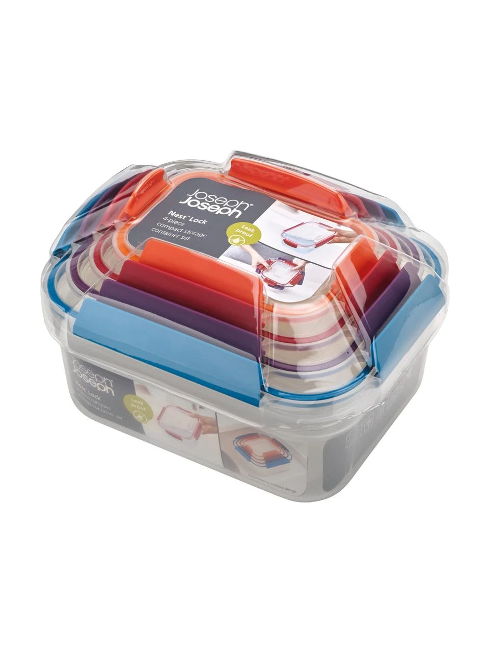 Aufbewahrungsdosen-Set Nest™, 4er-Set, Polypropylen, Transparent, Mehrfarbig, Set mit verschiedenen Größen Joseph Joseph Aufbewahrungsdosen-Set Nest™, 4er-Set, Set mit verschiedenen Größen -Küche Geschäft Aufbewahrungsdosen Set Nesttm 4er Set 4