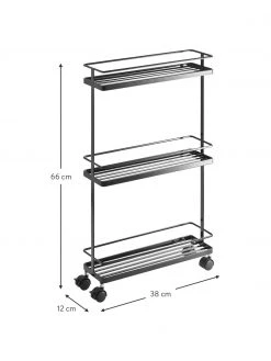 Yamazaki Aufbewahrungswagen Tower in Schwarz, B 38 x H 66 cm -Küche Geschäft Aufbewahrungswagen Tower in Schwarz 2