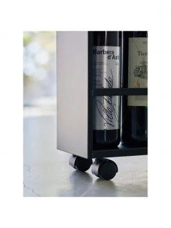 Yamazaki Aufbewahrungswagen Tower mit Griff in Schwarz, B 48 x H 81 cm -Küche Geschäft Aufbewahrungswagen Tower mit Griff in Schwarz 5