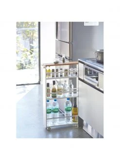 Yamazaki Aufbewahrungswagen Tower mit Griff in Weiß, B 48 x H 81 cm 10 Yamazaki Aufbewahrungswagen Tower mit Griff in Weiß, B 48 x H 81 cm -Küche Geschäft Aufbewahrungswagen Tower mit Griff in Weiss 4