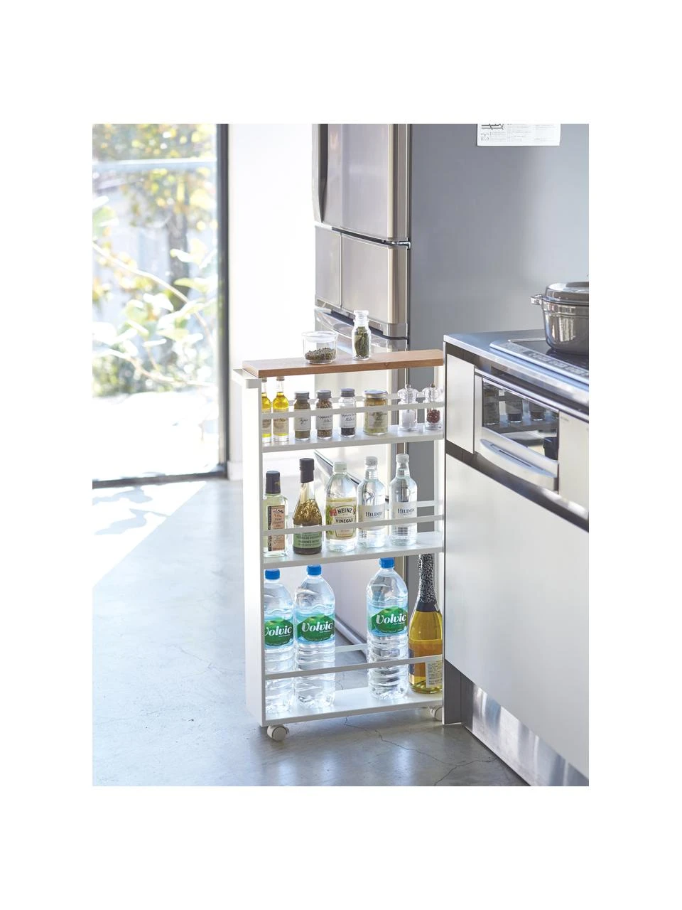 Yamazaki Aufbewahrungswagen Tower mit Griff in Weiß, B 48 x H 81 cm 5 Yamazaki Aufbewahrungswagen Tower mit Griff in Weiß, B 48 x H 81 cm – Bild 5