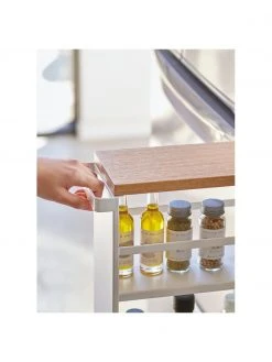 Yamazaki Aufbewahrungswagen Tower mit Griff in Weiß, B 48 x H 81 cm 11 Yamazaki Aufbewahrungswagen Tower mit Griff in Weiß, B 48 x H 81 cm -Küche Geschäft Aufbewahrungswagen Tower mit Griff in Weiss 5