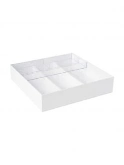 Yamazaki Ausziehbarer Besteckeinsatz Tower in Weiß, B 25 x H 6 cm -Küche Geschäft Ausziehbarer Besteckeinsatz Tower in Weiss 5