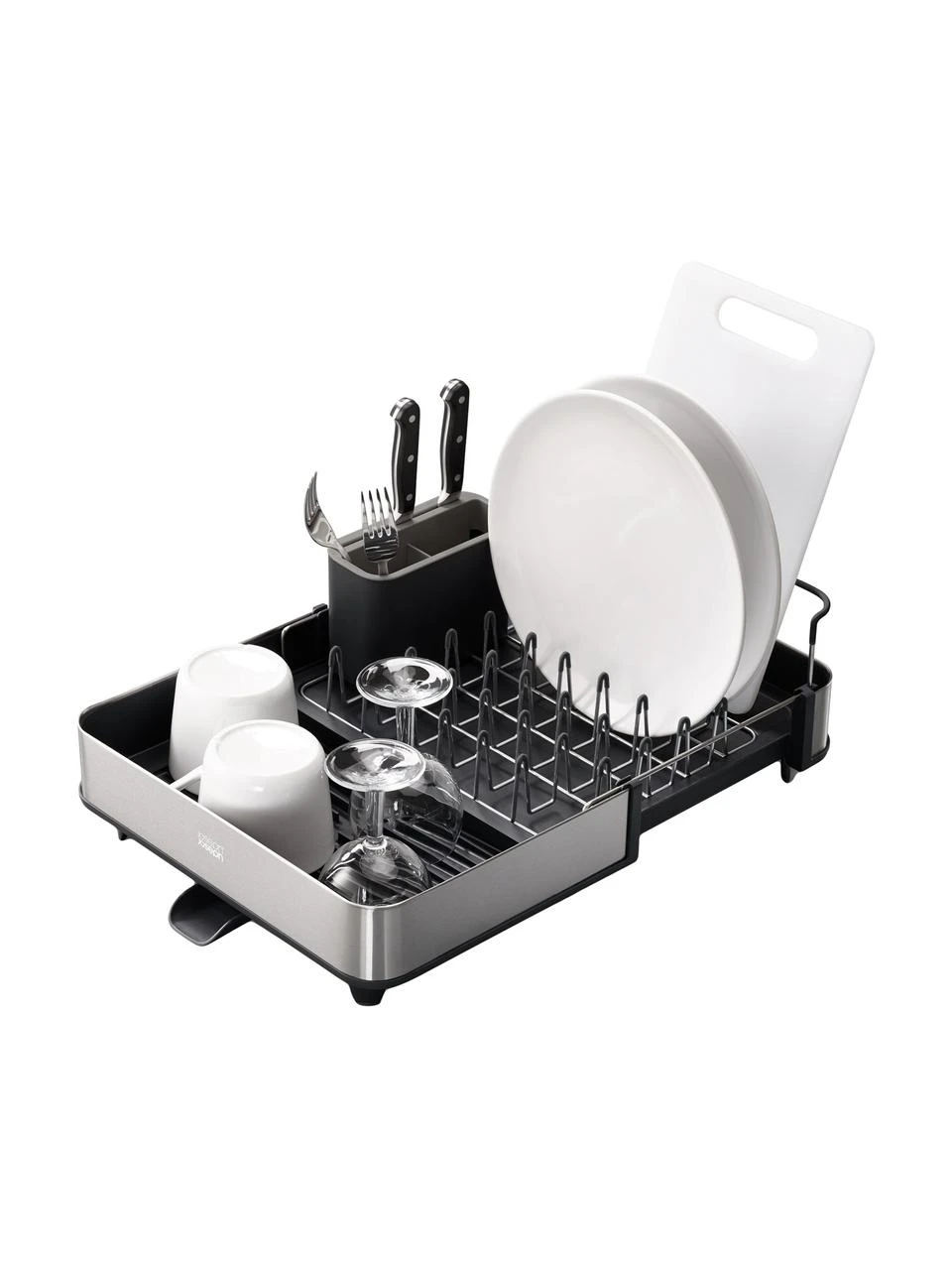 Ausziehbares Abtropfgestell Extend mit verstellbaren Wasserauslauf, Stahl, Polypropylen (PP), Dunkelgrau, Edelstahl, B 36 x H 16 cm Joseph Joseph Ausziehbares Abtropfgestell Extend mit verstellbaren Wasserauslauf, B 36 x H 16 cmNur noch wenige verfügbar -Küche Geschäft Ausziehbares Abtropfgestell Extend mit verstellbaren Wasserauslauf 3