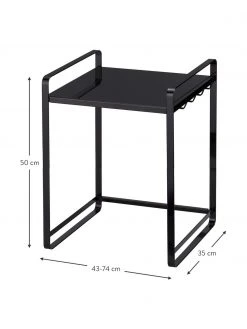 Yamazaki Ausziehbares Küchenregal Tower in Schwarz, B 43-74 x H 50 cm -Küche Geschäft Ausziehbares Kuchenregal Tower in Schwarz 2