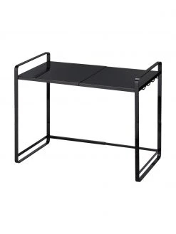 Yamazaki Ausziehbares Küchenregal Tower in Schwarz, B 43-74 x H 50 cm -Küche Geschäft Ausziehbares Kuchenregal Tower in Schwarz 3