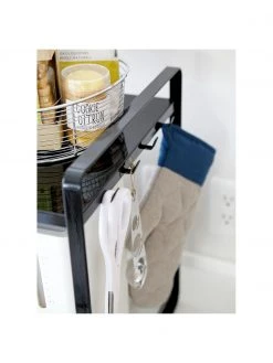 Yamazaki Ausziehbares Küchenregal Tower in Schwarz, B 43-74 x H 50 cm -Küche Geschäft Ausziehbares Kuchenregal Tower in Schwarz 4