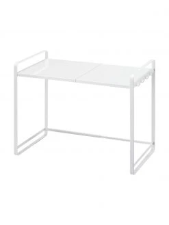 Yamazaki Ausziehbares Küchenregal Tower in Weiß, B 43-74 x H 50 cm -Küche Geschäft Ausziehbares Kuchenregal Tower in Weiss 3