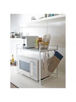 Yamazaki Ausziehbares Küchenregal Tower in Weiß, B 43-74 x H 50 cm -Küche Geschäft Ausziehbares Kuchenregal Tower in Weiss 5