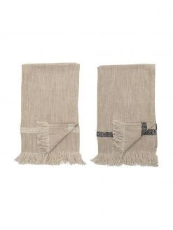 Bloomingville Baumwoll-Geschirrtücher Nature mit Fransen, 2er-Set, B 45 x L 70 cm -Küche Geschäft Baumwoll Geschirrtucher Nature mit Fransen 2er Set 2
