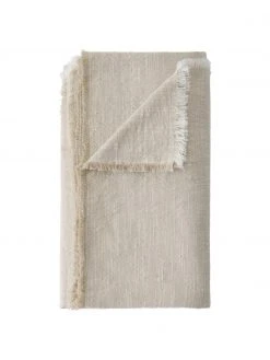 Baumwoll-Tischdecke Ivory mit Fransen, Für 6 - 10 Personen (B 145 x L 250 cm)