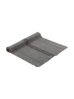 Madam Stoltz Baumwoll-Tischläufer Ripo in Dunkelgrau meliert, B 40 x L 140 cm