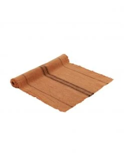 Madam Stoltz Baumwoll-Tischläufer Ripo in Terrakotta, B 40 x L 140 cm