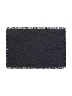 Nordal Baumwoll-Tischsets Atria in Dunkelblau/meliert mit Fransen, 2 Stück, B 33 x L 48 cm