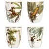 &k amsterdam Becher Animaux mit Goldrand und tropischen Motiven, 4er-Set, Ø 8 x H 10 cm
