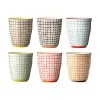 Bloomingville Becher Carla mit kleinem Muster, 6er-Set, Ø 9 x H 10 cm, 200 ml