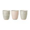 Bloomingville Becher C&eacute;cile mit kleinem Muster, 3er-Set, Ø 9 x H 10 cm, 250 ml