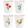 &k amsterdam Becher Wildflower mit Blumen-Dekor und Goldrand, 4er-Set, Ø 8 x H 9 cm, 225 ml