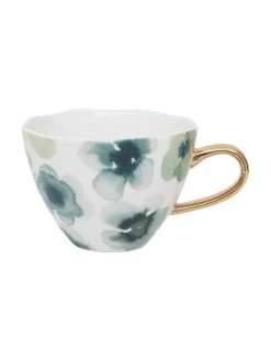 Urban Nature Culture Bemalte Tasse Good Morning mit goldenem Griff, Ø 11 x H 8 cm, 350 ml
