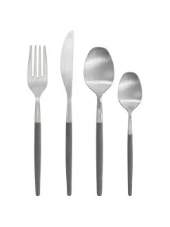 Blomus Besteck-Set Maxime in Silber mit grauen Griffen, 4 Personen (16-tlg.), 4 Personen (16-tlg.)Nur noch 1 Artikel verfügbar