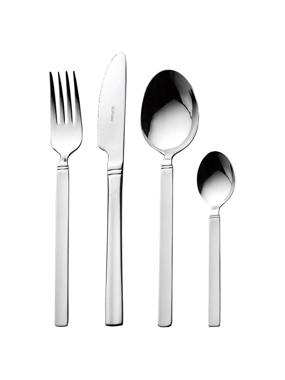 Besteck-Set Studio in Silber, 6 Personen (24-tlg.), Edelstahl 18/0 Das Besteck ist aus Edelstahl gefertigt. Somit ist es langlebig, rostet nicht und ist resistent gegen Bakterien., Silberfarben, hochglanzpoliert, Set mit verschiedenen Größen Besteck-Set Studio in Silber, 6 Personen (24-tlg.), Set mit verschiedenen Größen -Küche Geschäft Besteck Set Studio in Silber 6 Personen 24 tlg