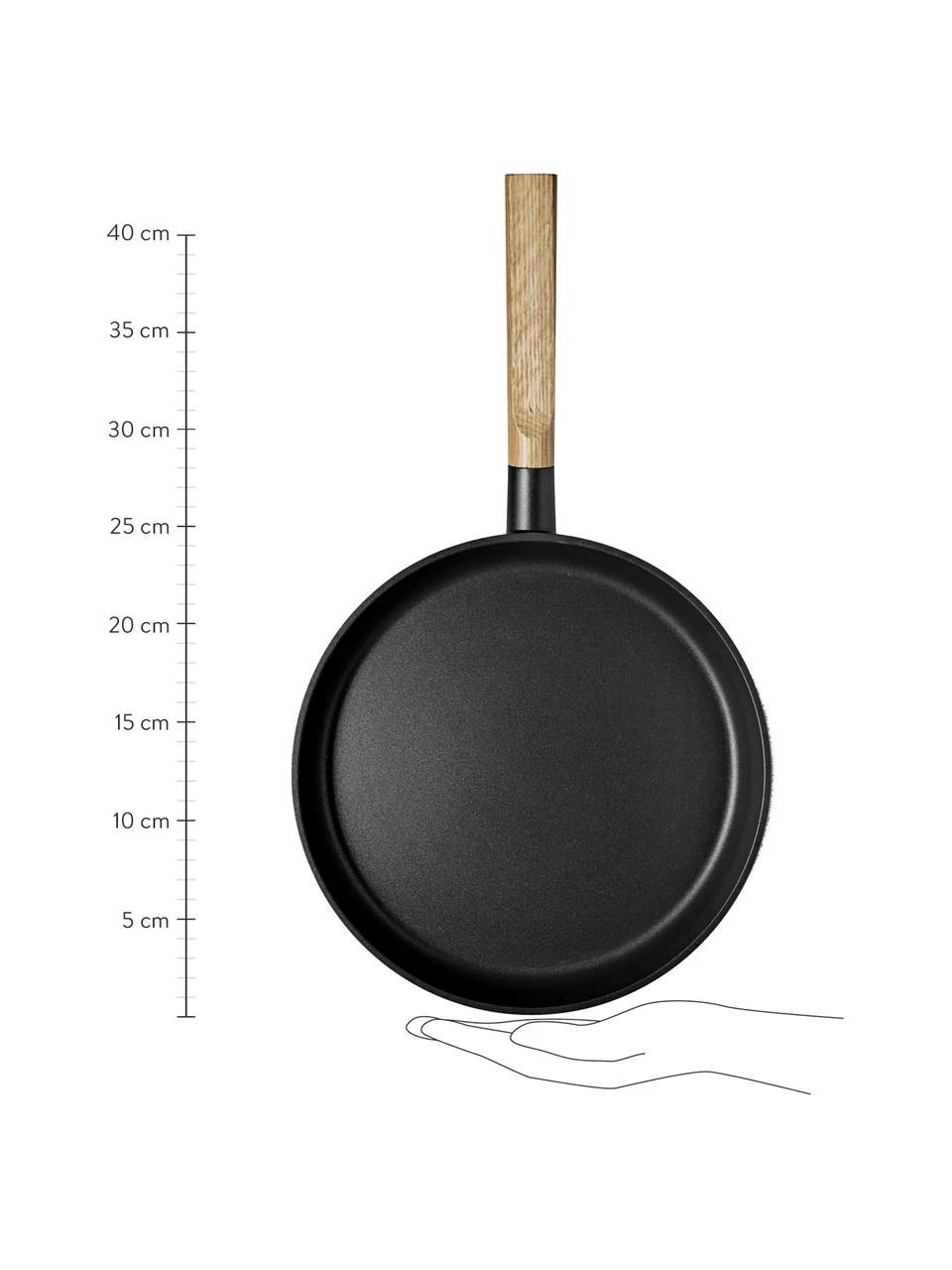 Bratpfanne Nordic Kitchen mit Antihaft-Beschichtung, Griff: Eichenholz, Schwarz, Braun, Ø 25 cm Eva Solo Bratpfanne Nordic Kitchen mit Antihaft-Beschichtung, Ø 29 cm -Küche Geschäft Bratpfanne Nordic Kitchen mit Antihaft Beschichtung 2