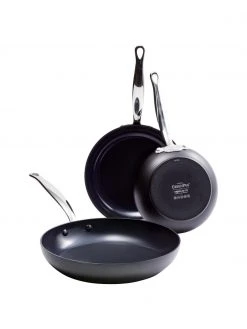 Bratpfannen Barcelona in Schwarz mit Antihaftbeschichtung, 3er-Set, Set mit verschiedenen Größen
