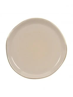 Urban Nature Culture Brotteller Good Morning in Grau mit Goldrand, Ø 17 cm, Ø 17 cm