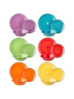 Villa D'Este Home Tivoli Buntes handbemaltes Geschirr-Set Baita, 6 Personen (18-tlg.), Set mit verschiedenen Größen -Küche Geschäft Buntes handbemaltes Geschirr Set Baita 6 Personen 18 tlg 4