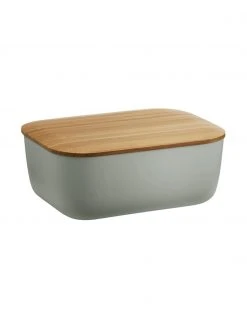 Rig-Tig Butterdose Box-It in Grau mit Bambusdeckel, B 15 x H 7 x T 12 cm