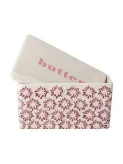 Bloomingville Butterdose Maya mit Blumenprägung, B 13 x H 7 x T 9 cm -Küche Geschäft Butterdose Maya mit Blumenpragung 3