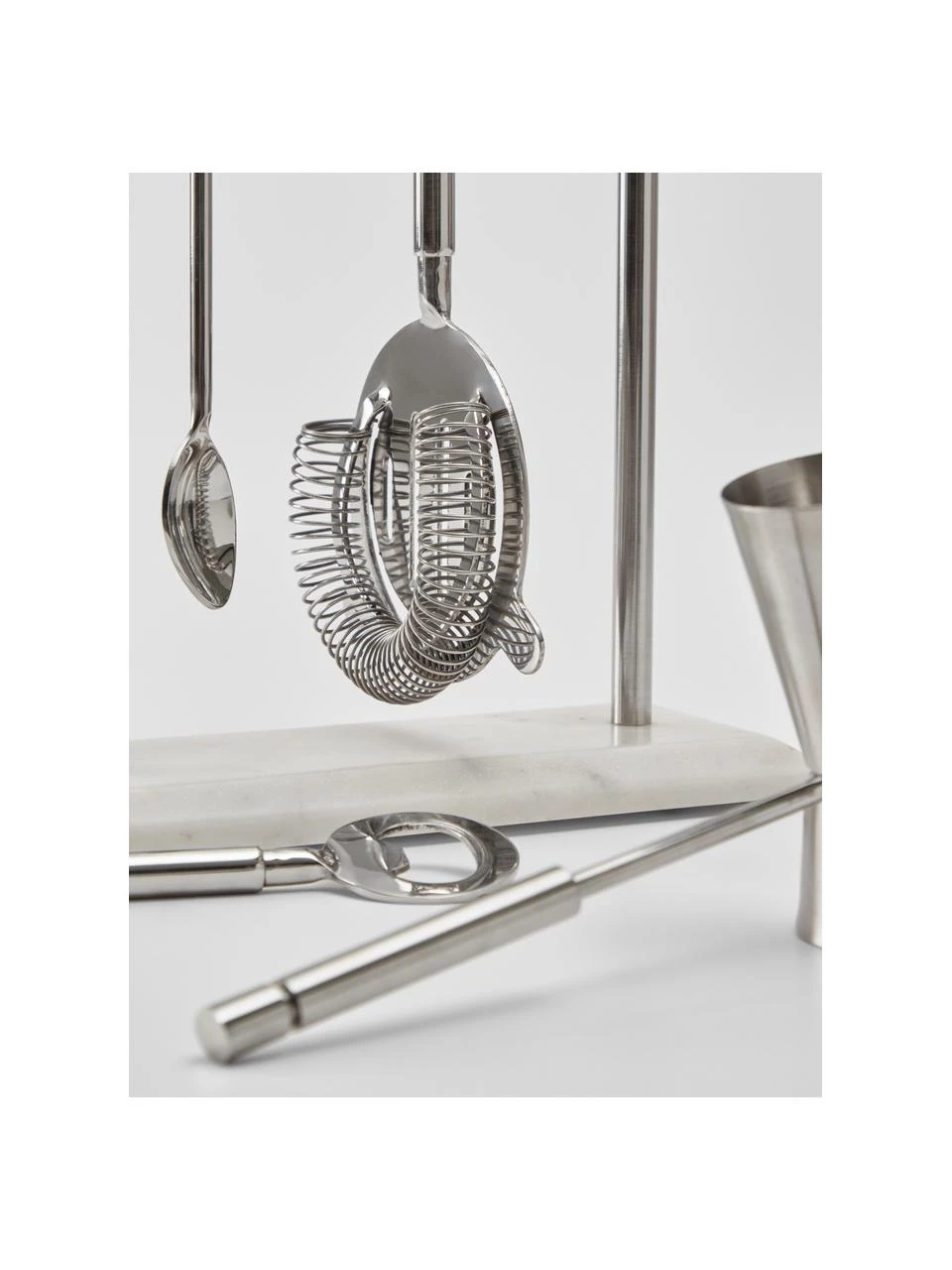 Cocktail-Set Aniceli, 5-tlg., Sockel: Marmor, Weiß marmoriert, Stahl, Set mit verschiedenen Größen Cocktail-Set Aniceli, 5-tlg., Set mit verschiedenen Größen -Küche Geschäft Cocktail Set Aniceli 5 tlg 5