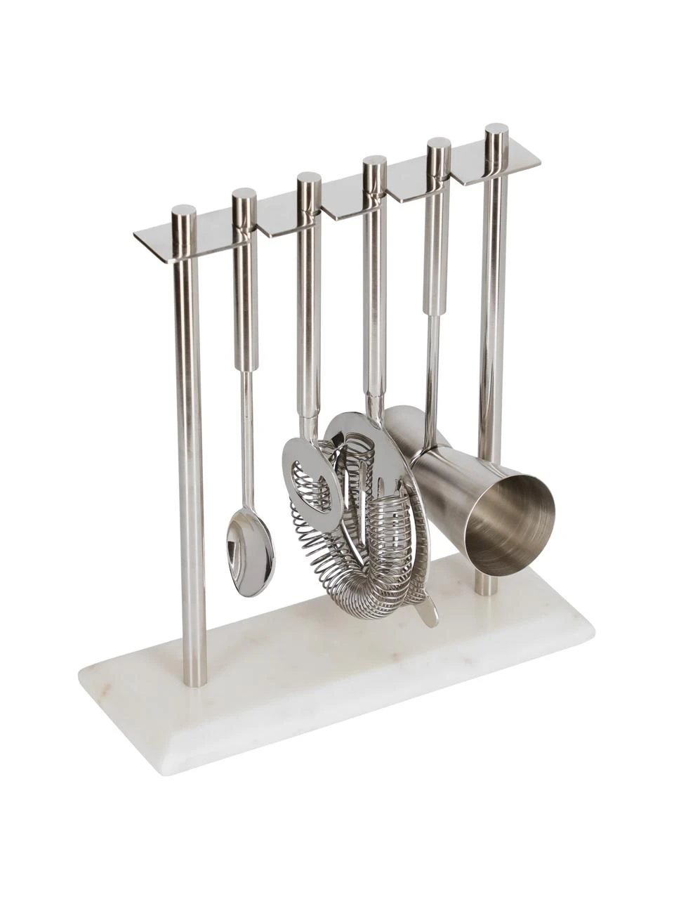 Cocktail-Set Aniceli, 5-tlg., Sockel: Marmor, Weiß marmoriert, Stahl, Set mit verschiedenen Größen Cocktail-Set Aniceli, 5-tlg., Set mit verschiedenen Größen -Küche Geschäft Cocktail Set Aniceli 5 tlg