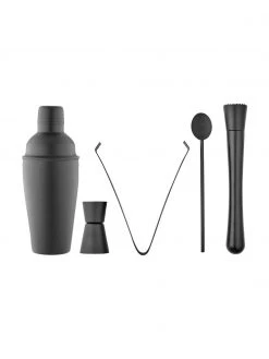 Ladelle Cocktail-Set Aurora in Schwarz matt, 5-tlg., Set mit verschiedenen Größen