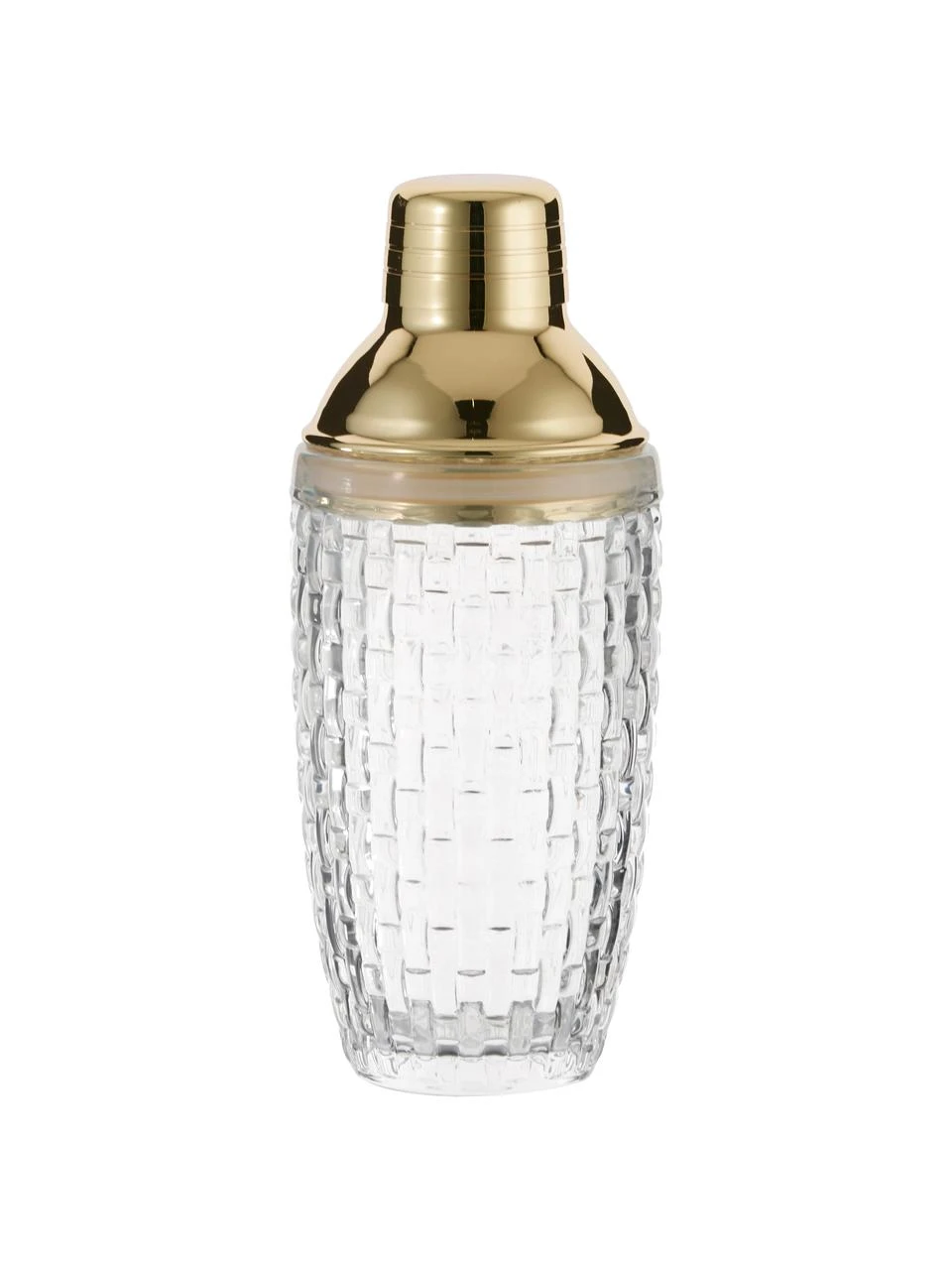 Bloomingville Cocktail-Shaker Jolin in Transparent/Gold, Ø 8 x H 20 cm 1 Bloomingville Cocktail-Shaker Jolin in Transparent/Gold, Ø 8 x H 20 cm