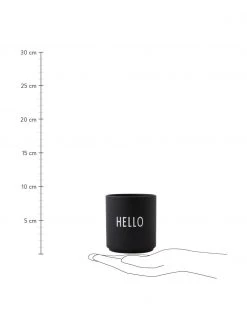 Design Letters Design Becher Favourite HELLO in Schwarz mit Schriftzug, Ø 8 x H 9 cm, 250 ml -Küche Geschäft Design Becher Favourite HELLO in Schwarz mit Schriftzug 2