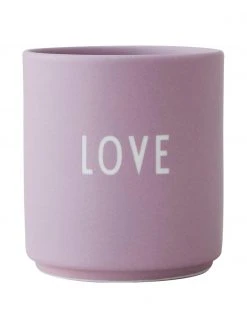 Design Letters Design Becher Favourite LOVE in Lila mit Schriftzug, Ø 8 x H 9 cm, 250 ml