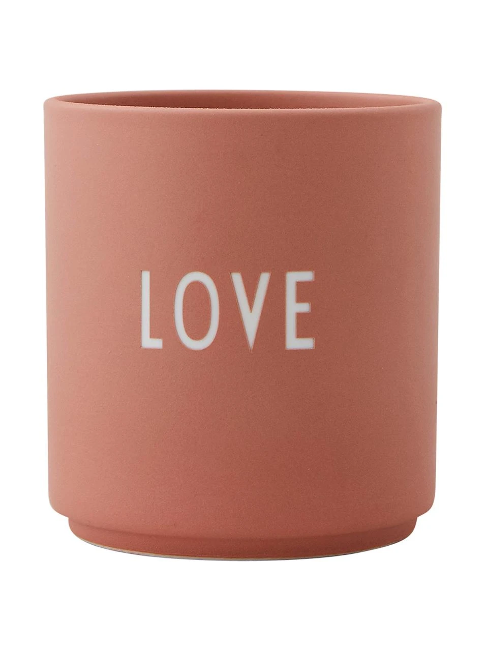 Design Letters Design Becher Favourite LOVE in Terrakotta mit Schriftzug, Ø 8 x H 9 cm, 250 ml 1 Design Letters Design Becher Favourite LOVE in Terrakotta mit Schriftzug, Ø 8 x H 9 cm, 250 ml