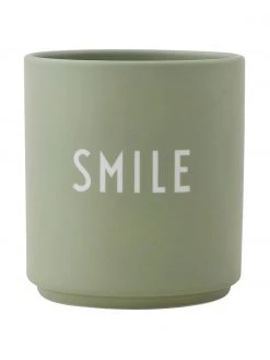 Design Letters Design Becher Favourite SMILE in Mint mit Schriftzug, Ø 8 x H 9 cm, 250 ml