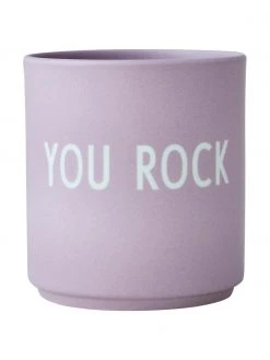Design Letters Design Becher Favourite YOU ROCK in Lila mit Schriftzug, Ø 8 x 9 cm, 250 ml