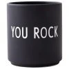 Design Letters Design Becher Favourite YOU ROCK in Schwarz mit Schriftzug, Ø 8 x H 9 cm, 250 ml