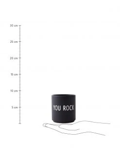 Design Letters Design Becher Favourite YOU ROCK in Schwarz mit Schriftzug, Ø 8 x H 9 cm, 250 ml -Küche Geschäft Design Becher Favourite YOU ROCK in Schwarz mit Schriftzug 2