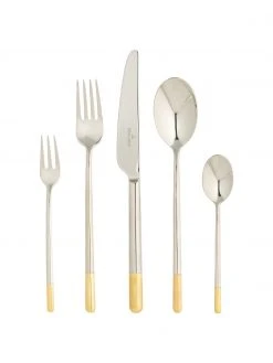 Villeroy & Boch Design-Besteck-Set Ella in Silber mit goldenen Details, 6 Personen (30-tlg.), Set mit verschiedenen GrößenNur noch wenige verfügbar