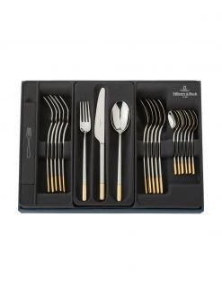 Villeroy & Boch Design-Besteck-Set Ella in Silber mit goldenen Details, 6 Personen (30-tlg.), Set mit verschiedenen GrößenNur noch wenige verfügbar 9 Villeroy & Boch Design-Besteck-Set Ella in Silber mit goldenen Details, 6 Personen (30-tlg.), Set mit verschiedenen GrößenNur noch wenige verfügbar -Küche Geschäft Design Besteck Set Ella in Silber mit goldenen Details 6 Personen 30 tlg 3