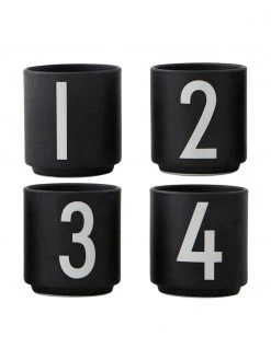 Design Letters Design Espressobecher 1234 mit Zahlen, 4er-Set, Ø 5 x H 6 cm, 80 ml