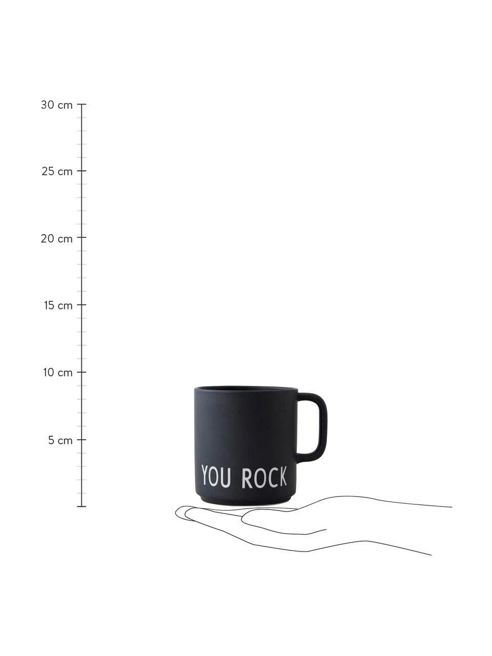 Design Letters Design Kaffeetasse Favourite YOU ROCK in Schwarz mit Schriftzug, Ø 10 x H 9 cm, 250 ml 3 Design Letters Design Kaffeetasse Favourite YOU ROCK in Schwarz mit Schriftzug, Ø 10 x H 9 cm, 250 ml – Bild 3